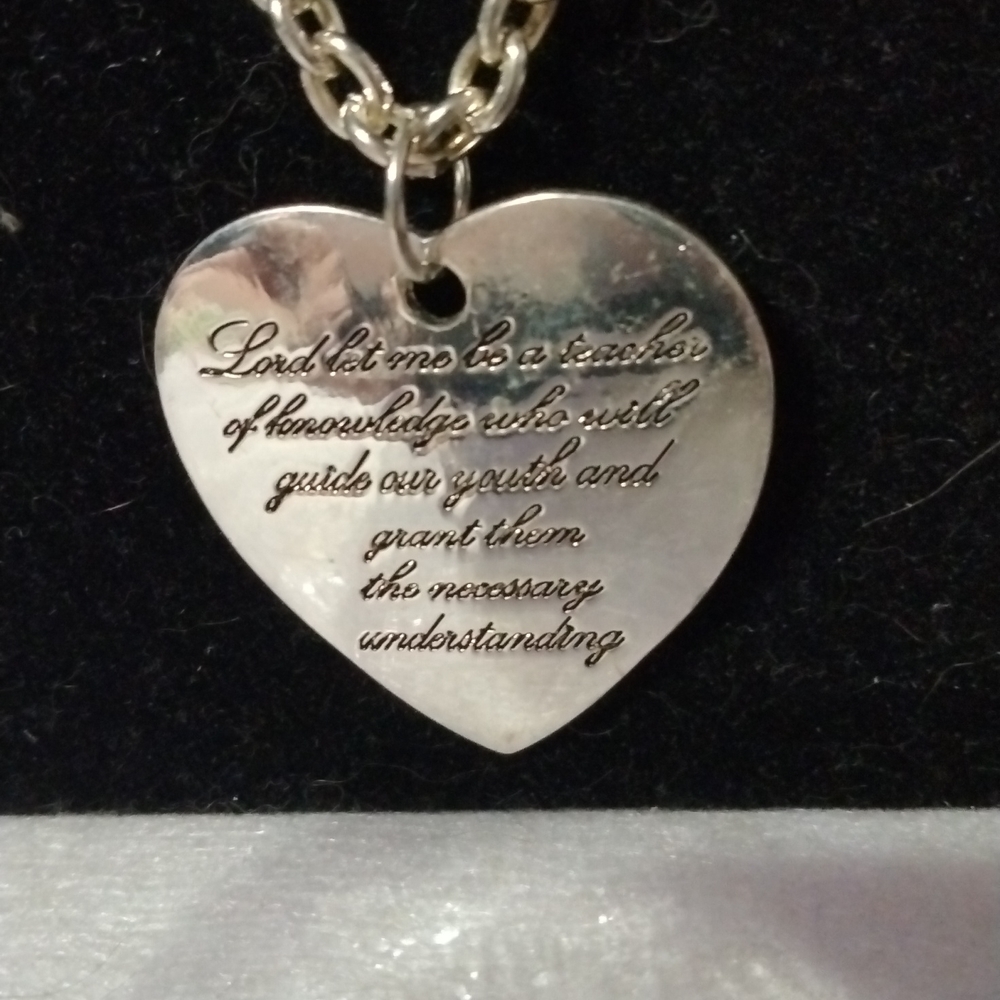Reflections necklace teacher silver tone NWT 18" (sku 836) - Picture 2 of 4